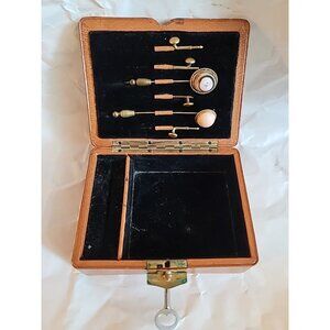 Antique 1800s Stick Pin Set 14k Gold Agate Stone Box Locks. Nothing Like It!!!